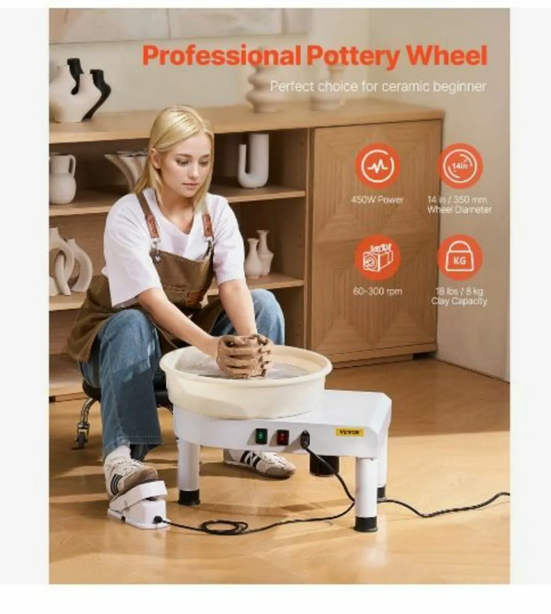 Pottery Wheel, 35 cm Ceramic Wheel Forming Machin - Image 2