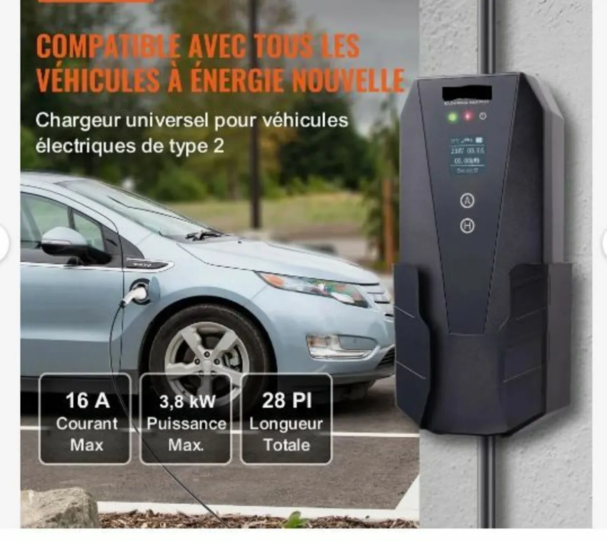 Portable EV Charger Type 2, 16A 3.7 kW - Image 2