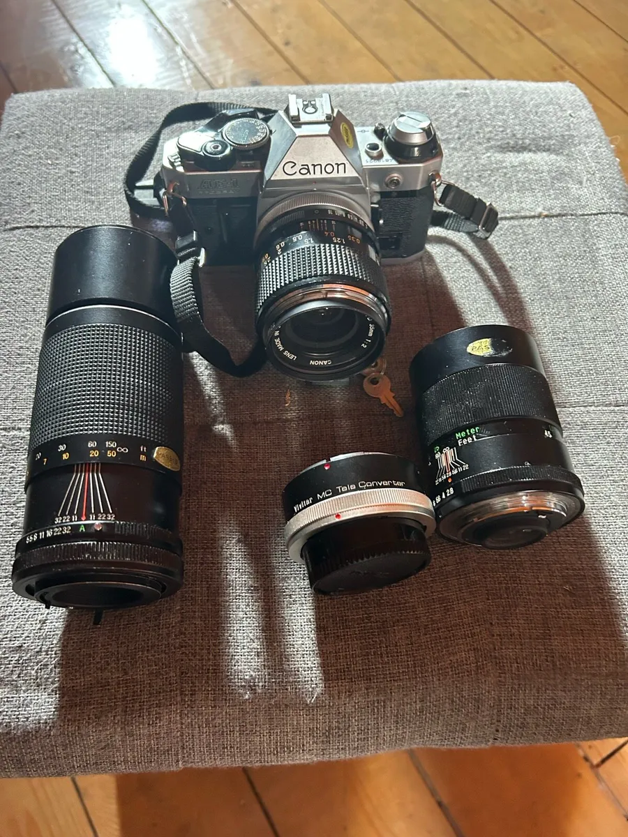 Cannon AE1, 35mm,50mm,300,mm and converter lens - Image 1