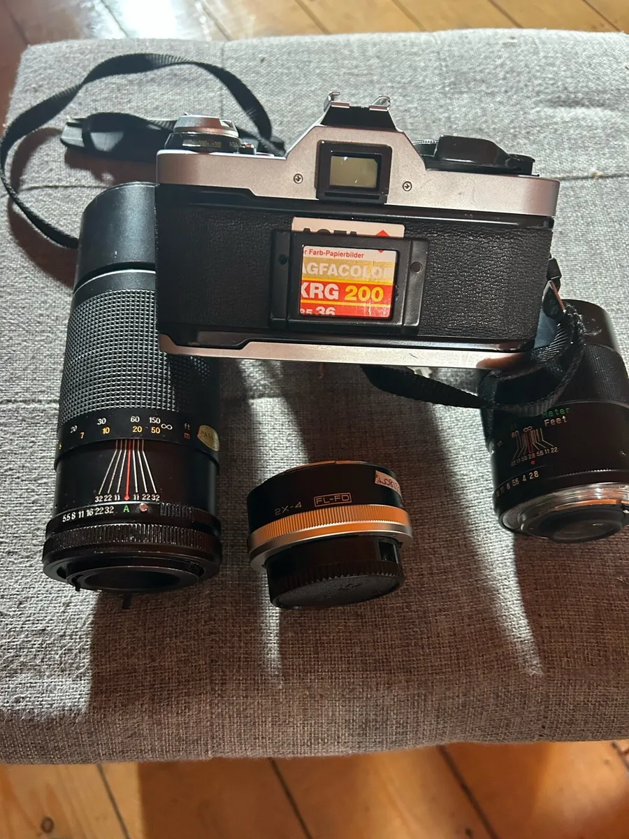 Cannon AE1, 35mm,50mm,300,mm and converter lens - Image 2