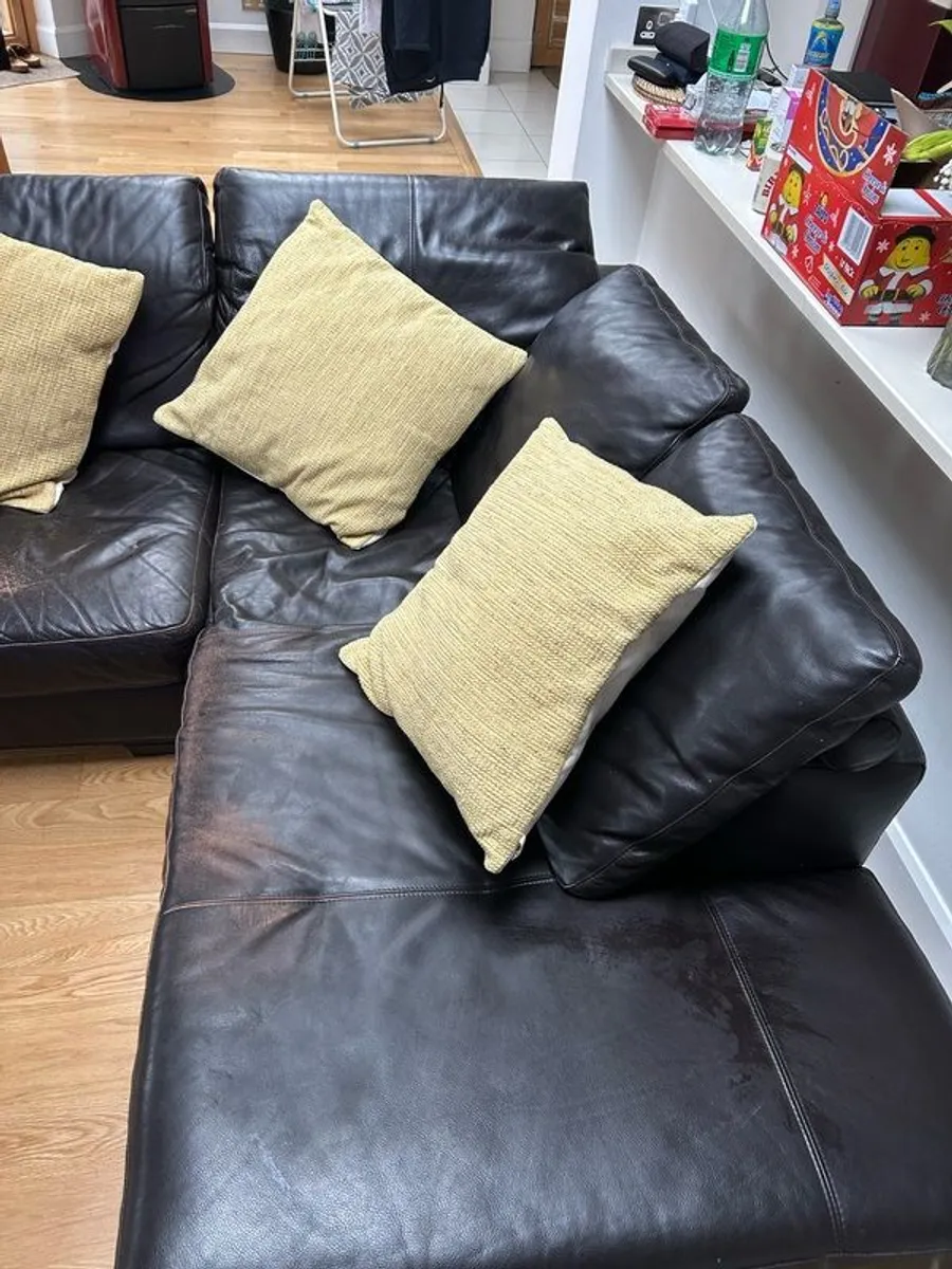 Corner L-Shaped Leather Sofa - Image 2