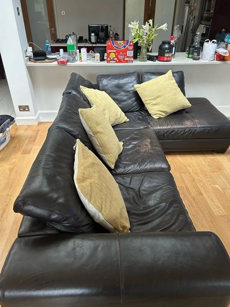 Corner L-Shaped Leather Sofa - Image 3