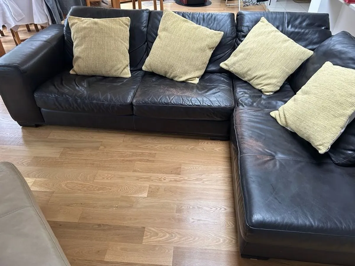 Corner L-Shaped Leather Sofa - Image 4