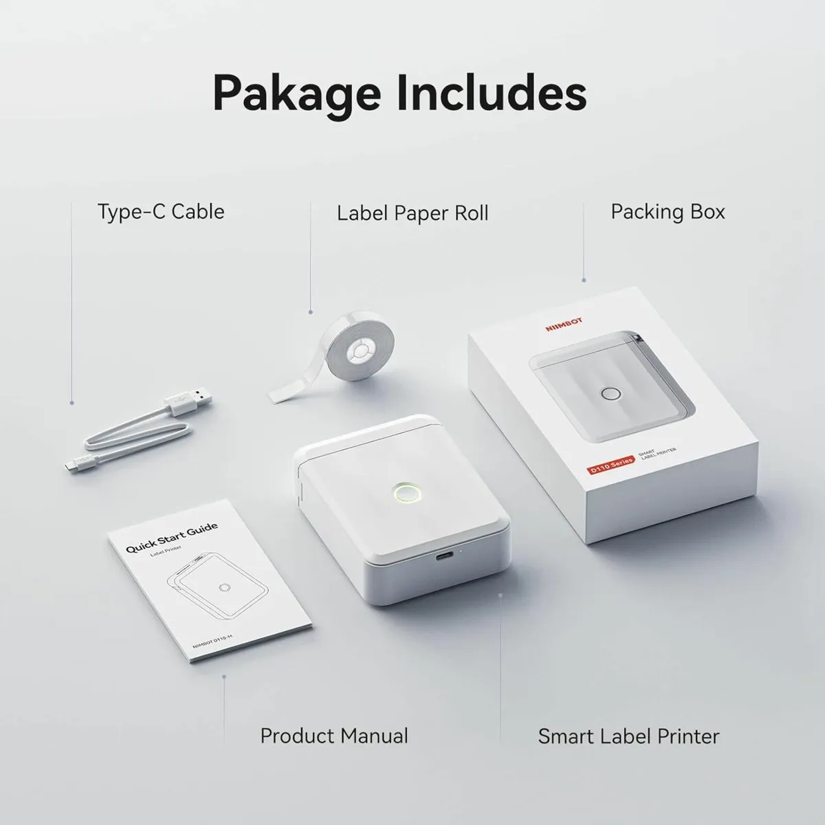 Label Maker Machine with Tape,D110 New Version Por - Image 1