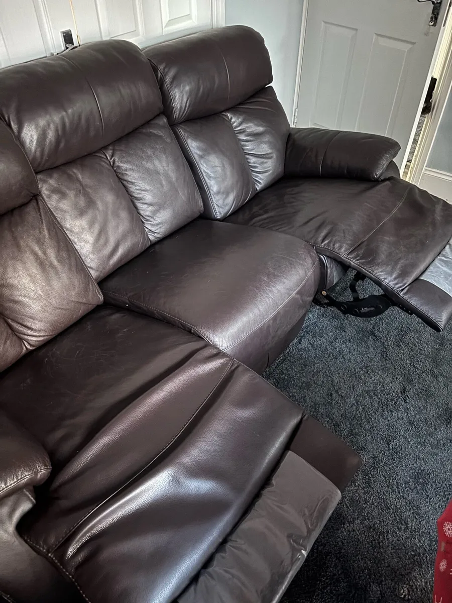 Harvey Norman 3-Seater  Leather Recliner Sofa - Image 3