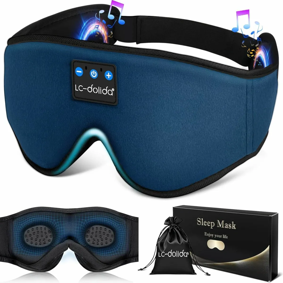 Bluetooth Sleep Mask Headphones 3D Deep Eye Mask w