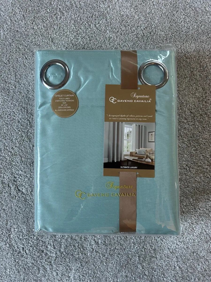 90x99 Duck Egg Curtains 3 sets - Image 1