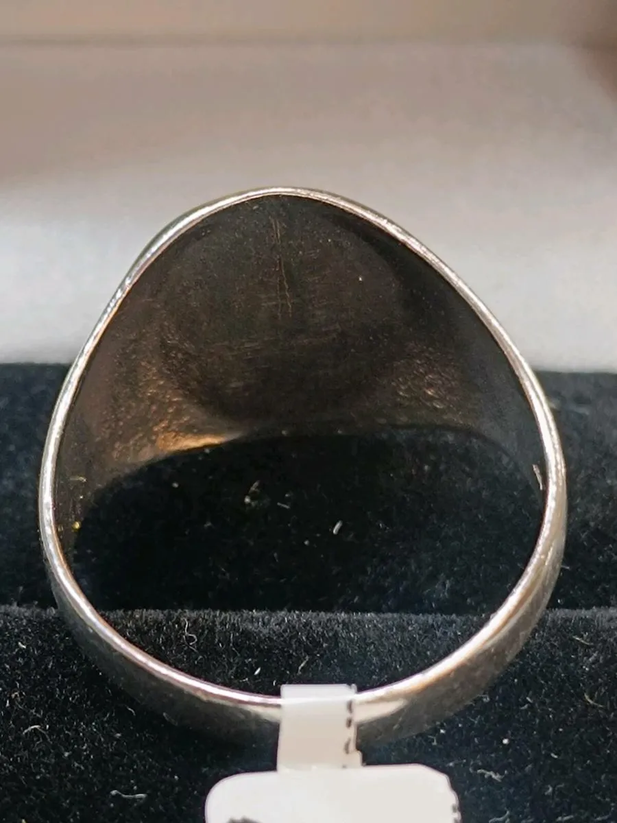 Silver Signet Ring , Plain , Large - Image 4