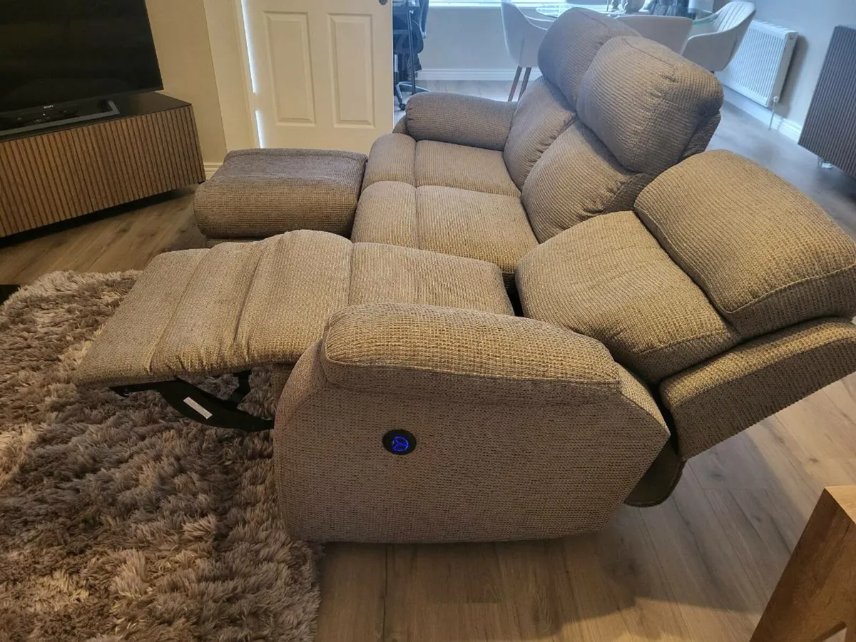 Recliner Sofa, Arm Chair & Footstool - Image 1