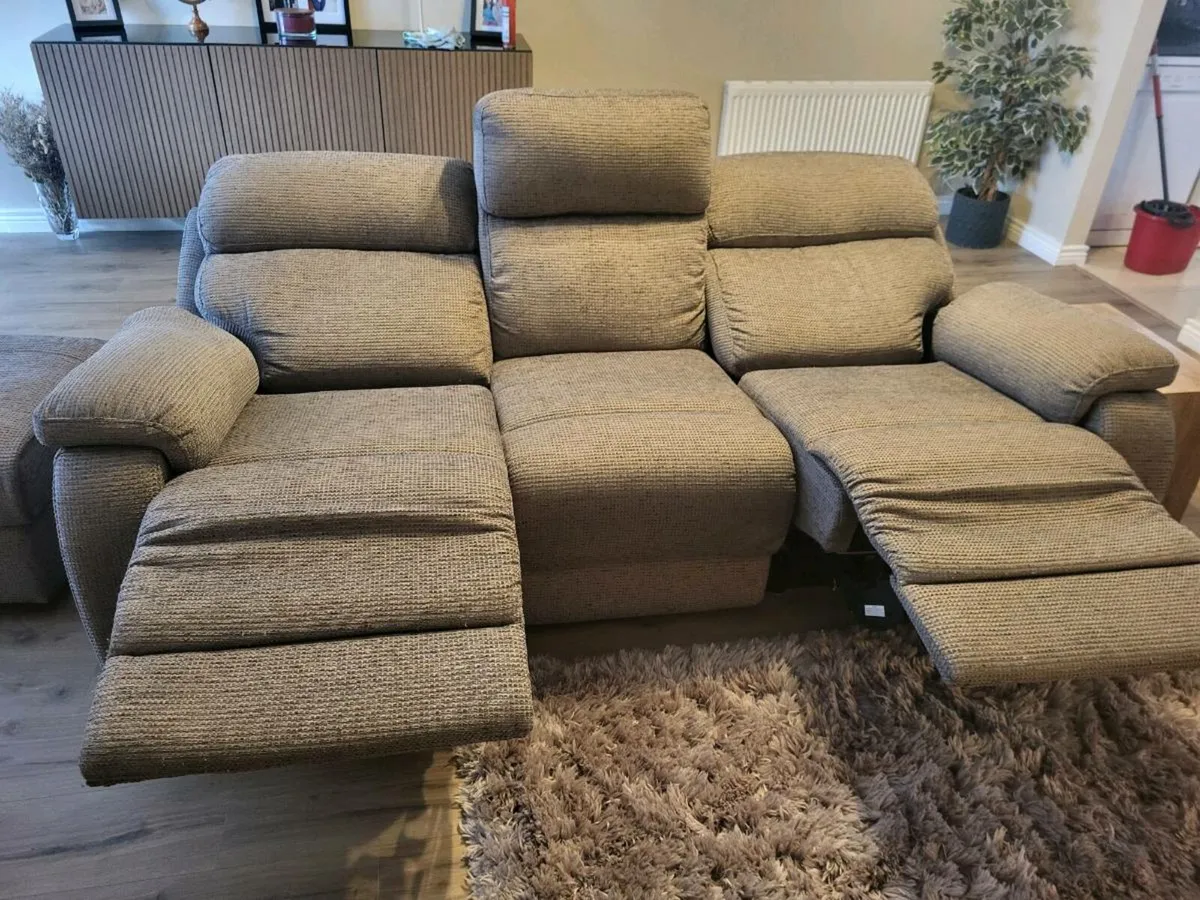 Recliner Sofa, Arm Chair & Footstool - Image 2