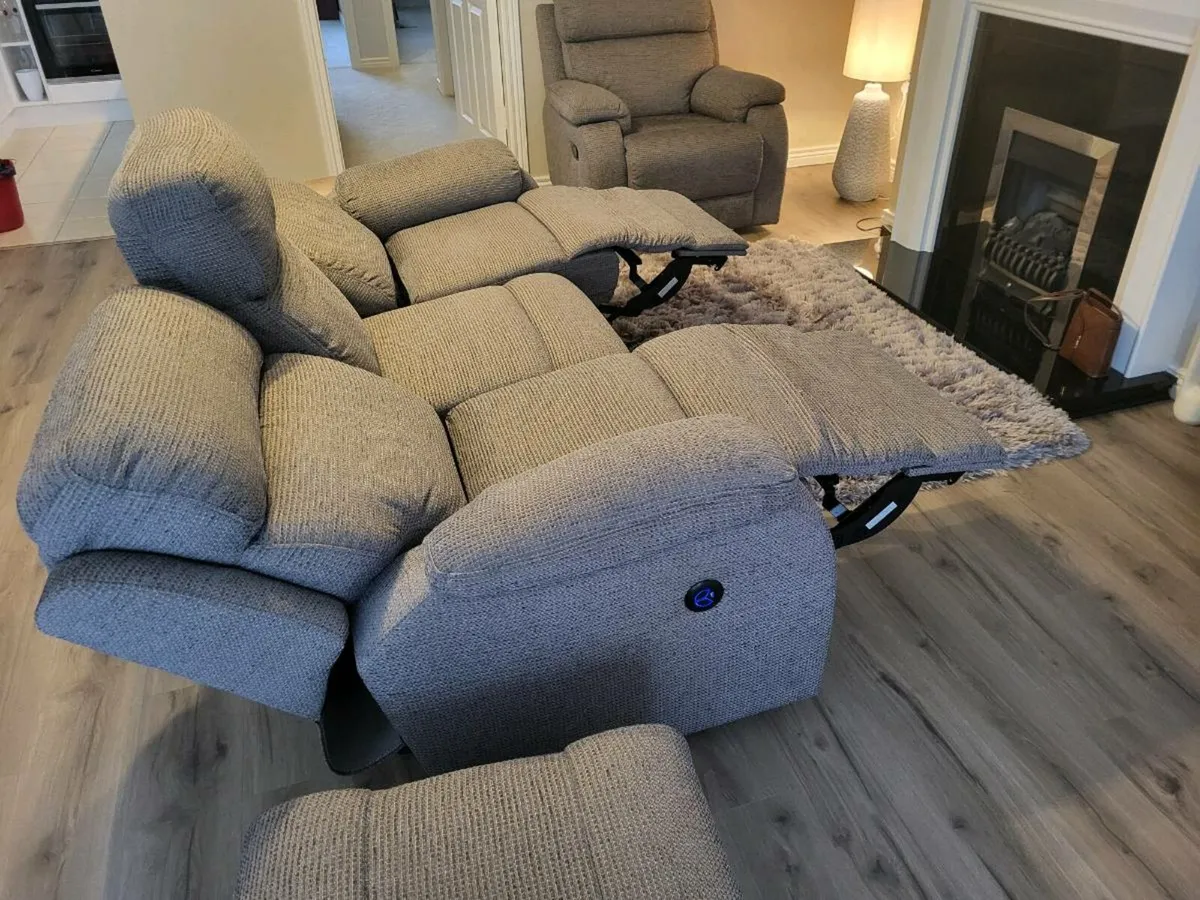 Recliner Sofa, Arm Chair & Footstool - Image 4