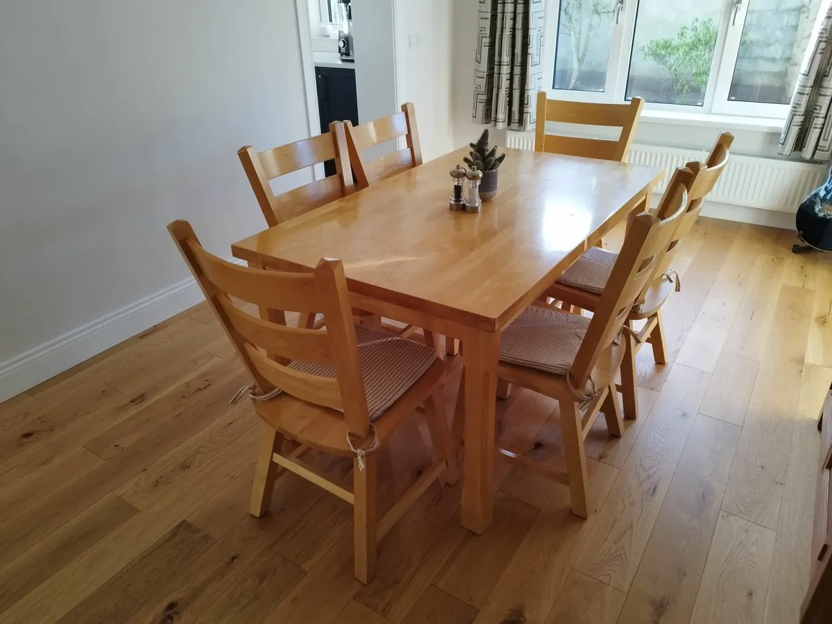 Dining Table & Chairs, Coffee Table, Stools - Image 1