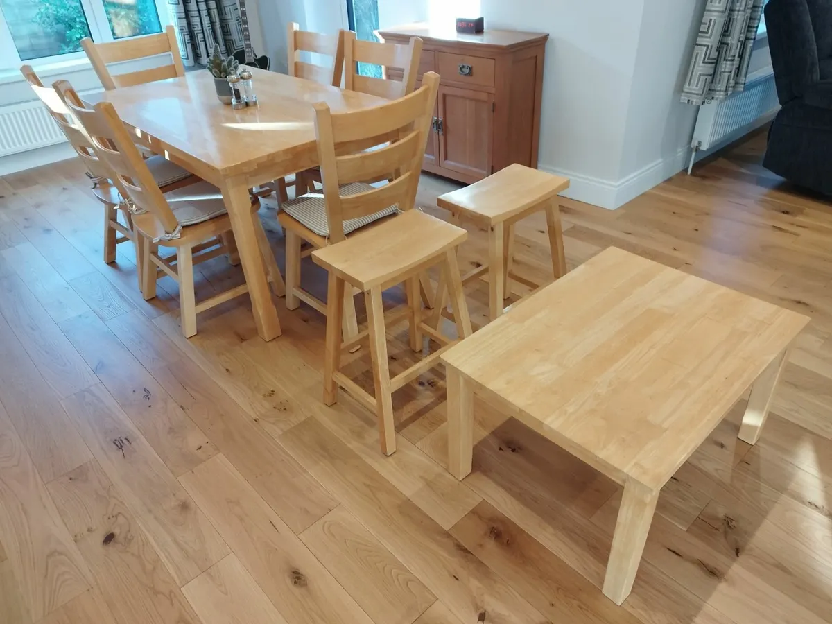 Dining Table & Chairs, Coffee Table, Stools - Image 2