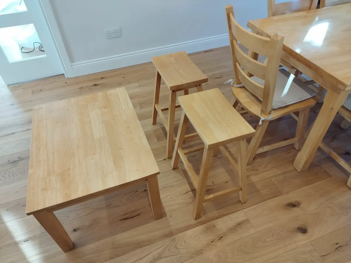 Dining Table & Chairs, Coffee Table, Stools - Image 4