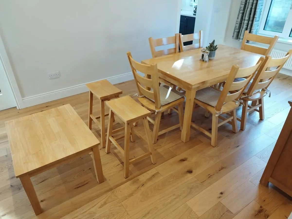 Dining Table & Chairs, Coffee Table, Stools - Image 3