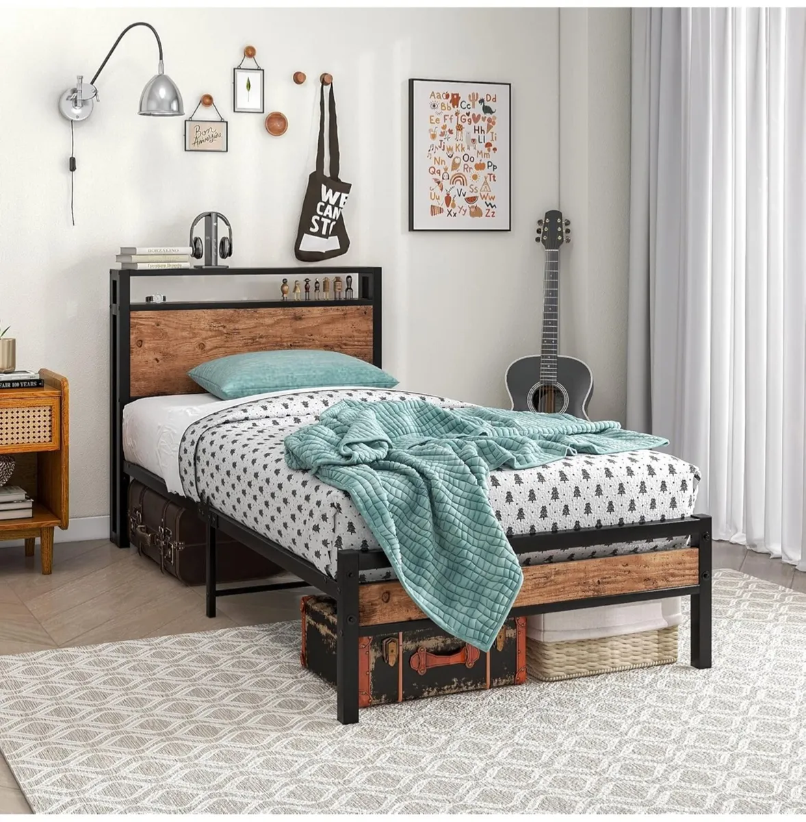 3ft Single Bed Frames Solid Metal Bed Frames with - Image 1