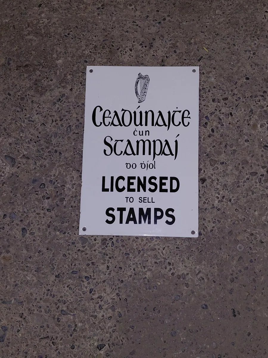 Irish antique style Enamel Sign for stamps - Image 1