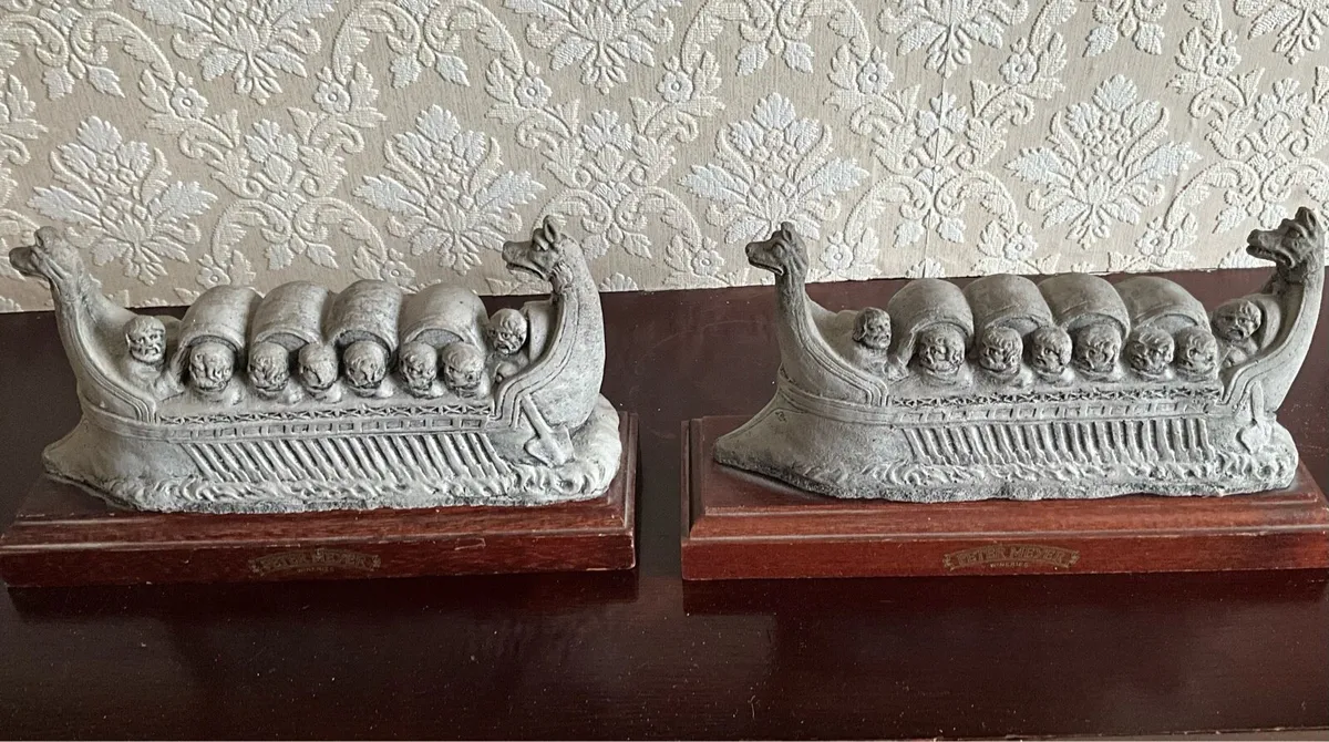 Pair of Viking Dragon Ship Dragon Boats Wine Ships - Image 1