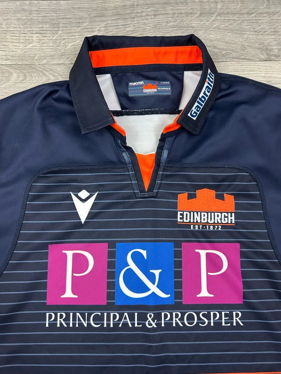 Macron Edinburgh Rugby Jersey Shirt Mens Large - Image 3