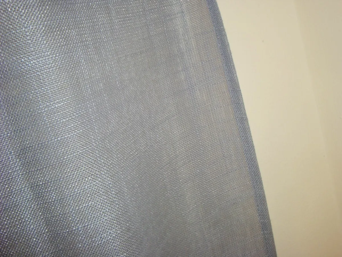 TWO panels of grey eyelet curtains W132cm x H226cm - Image 3