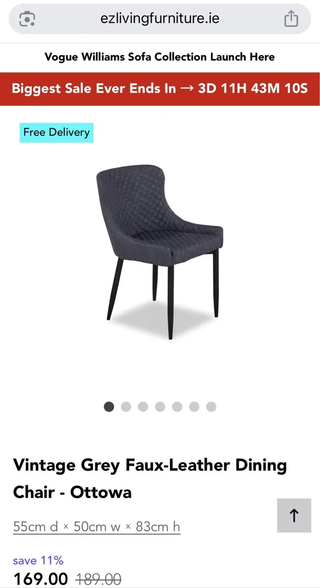 EZ living dining chairs - 4 chairs - Image 1