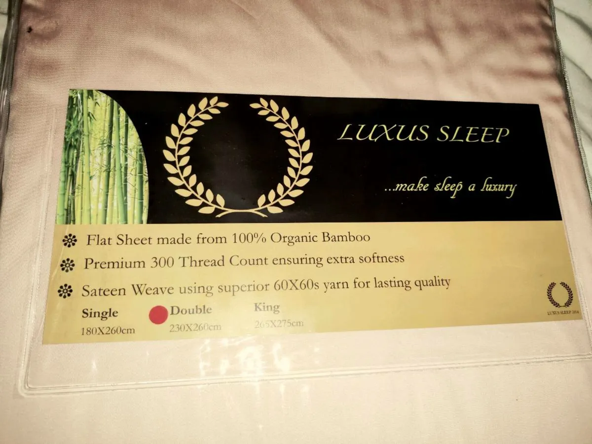 100% BAMBOO SILKY SATEEN, Double Flat Sheet ! - Image 1