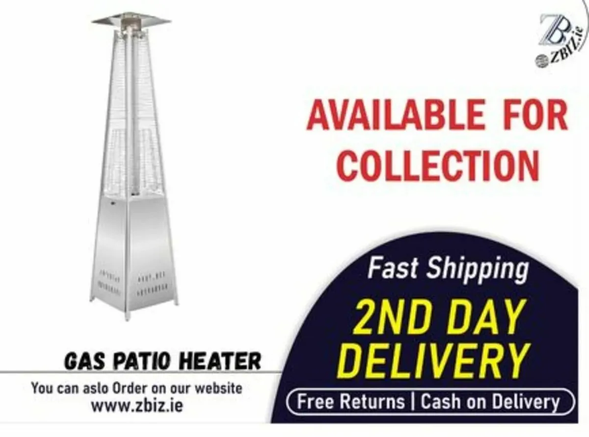 13kW Gas Patio Heater Pyramid Outdoor Stainless - Image 1