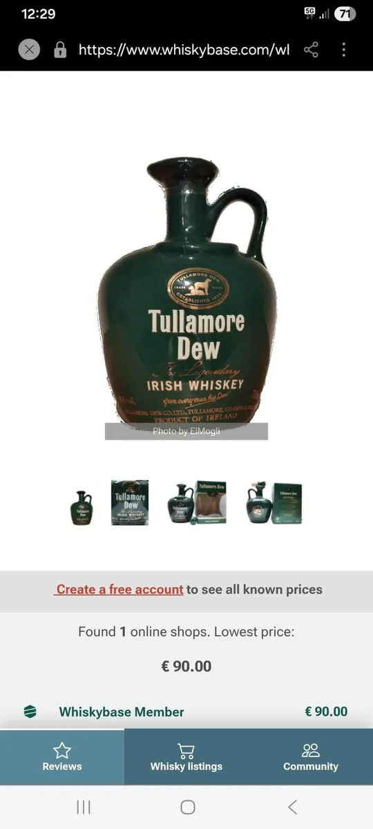 Tullamore dew whiskey decanter - Image 1