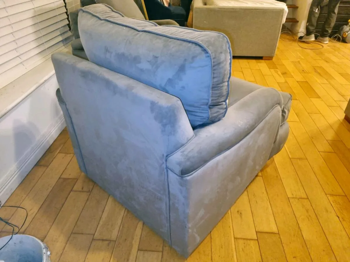 Grey Suede Arm chairs - Image 3