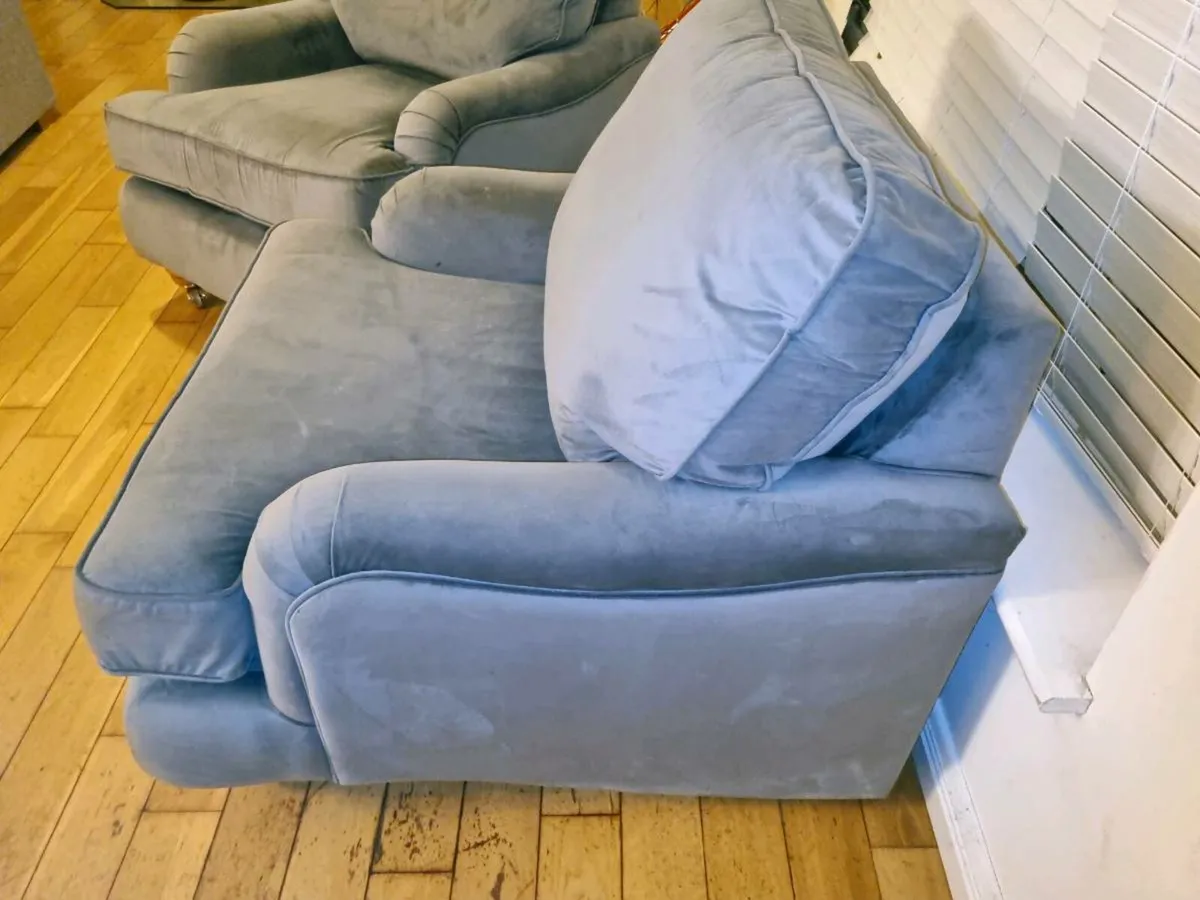 Grey Suede Arm chairs - Image 4