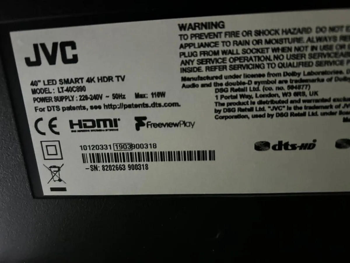 Jvc Lt-40c890 40" Smart 4k Ultra Hd Hdr Led Tv - Image 3