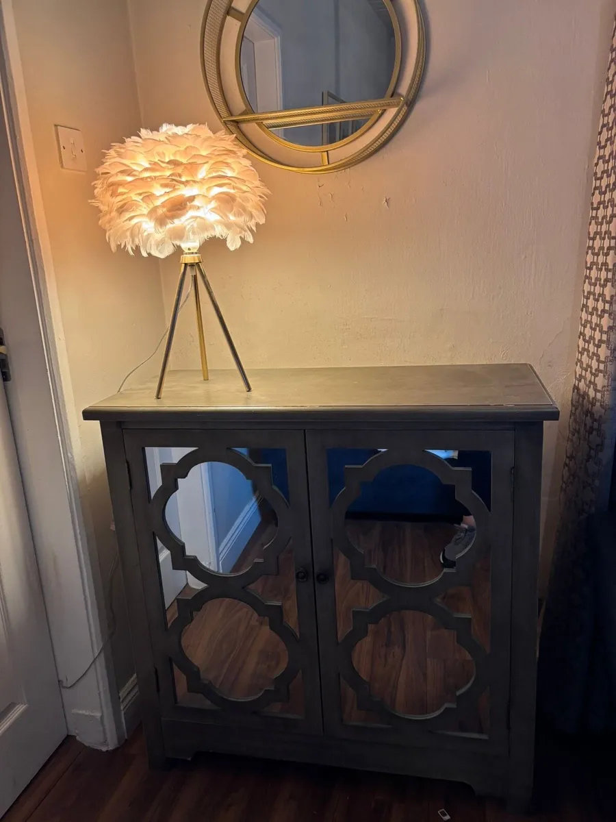 Grey Mirrored Console Table - Image 3