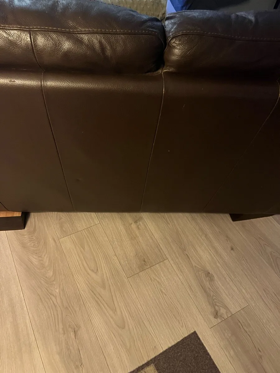 Soft brown 2 seater leather sofa - Image 3
