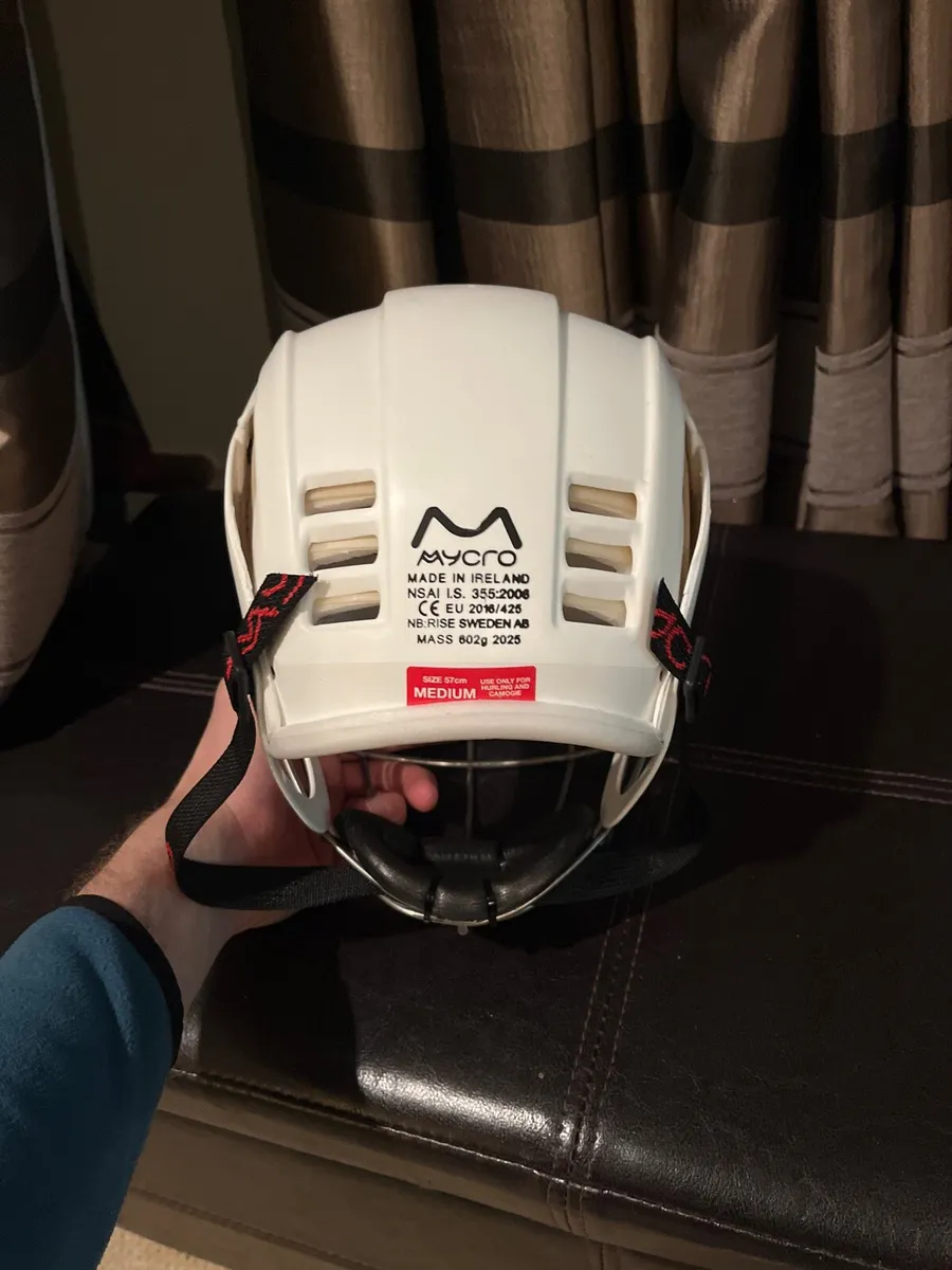White mycro hurling helmet brand new - Image 2