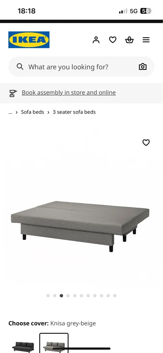 3 Seater Sofa Bed Ikea ALVDALEN Grey - Image 4