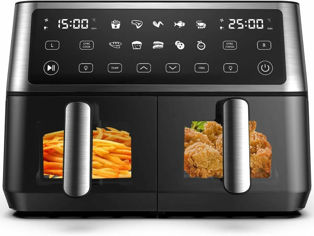 10L Dual Air Fryer 2 Drawers 10-In-1 Cooking - Image 1