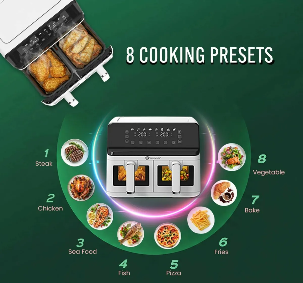 9L Dual Air Fryer with Digital Display Healthy - Image 4