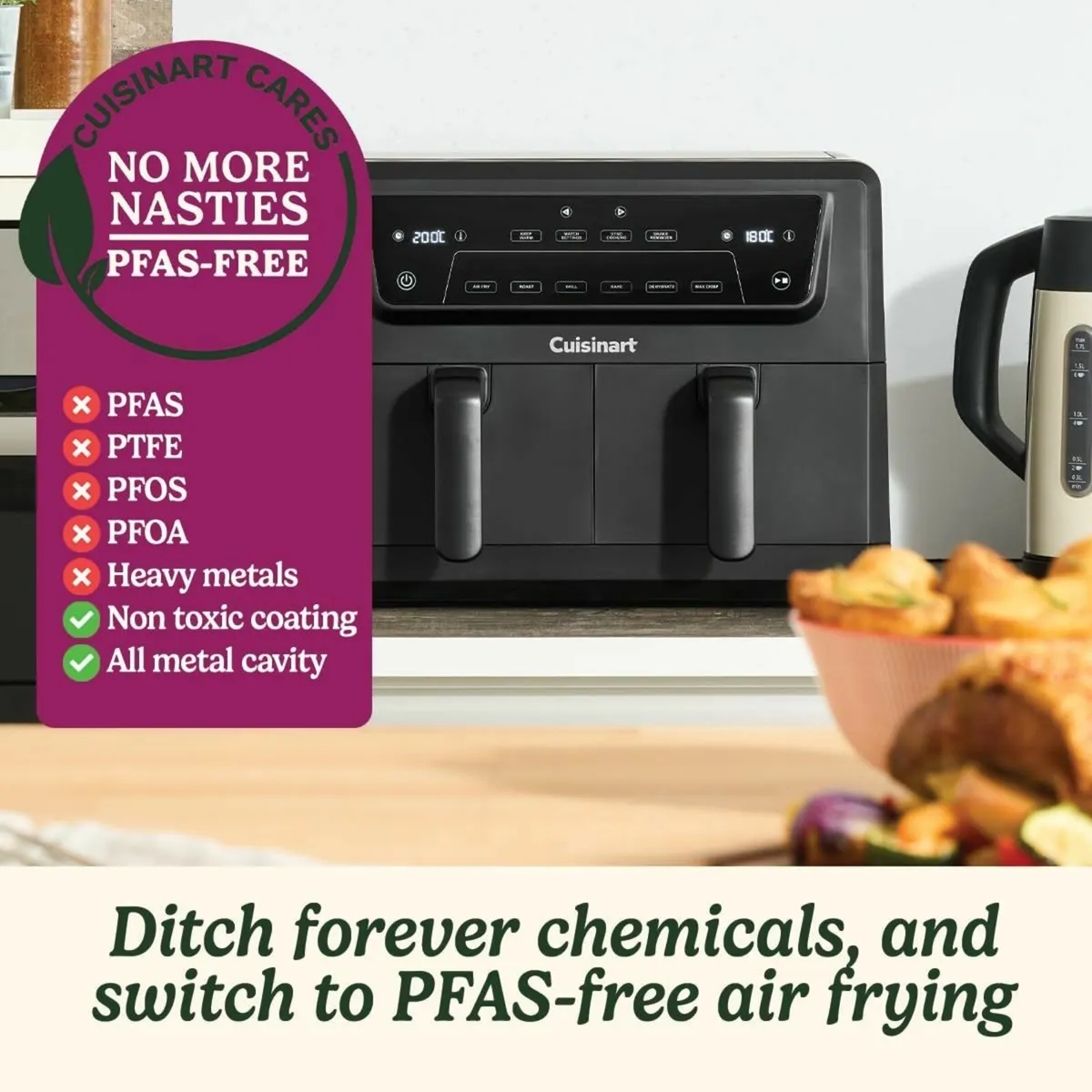 XXL10.4L Air Fryer with 2 x 5.2L Drawers PFAS - Image 4