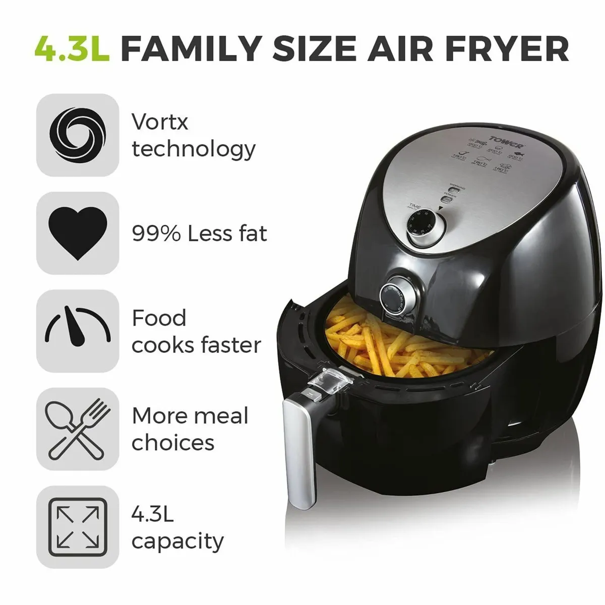 T17021 Family Size Air Fryer with Rapid Circulatio - Image 2