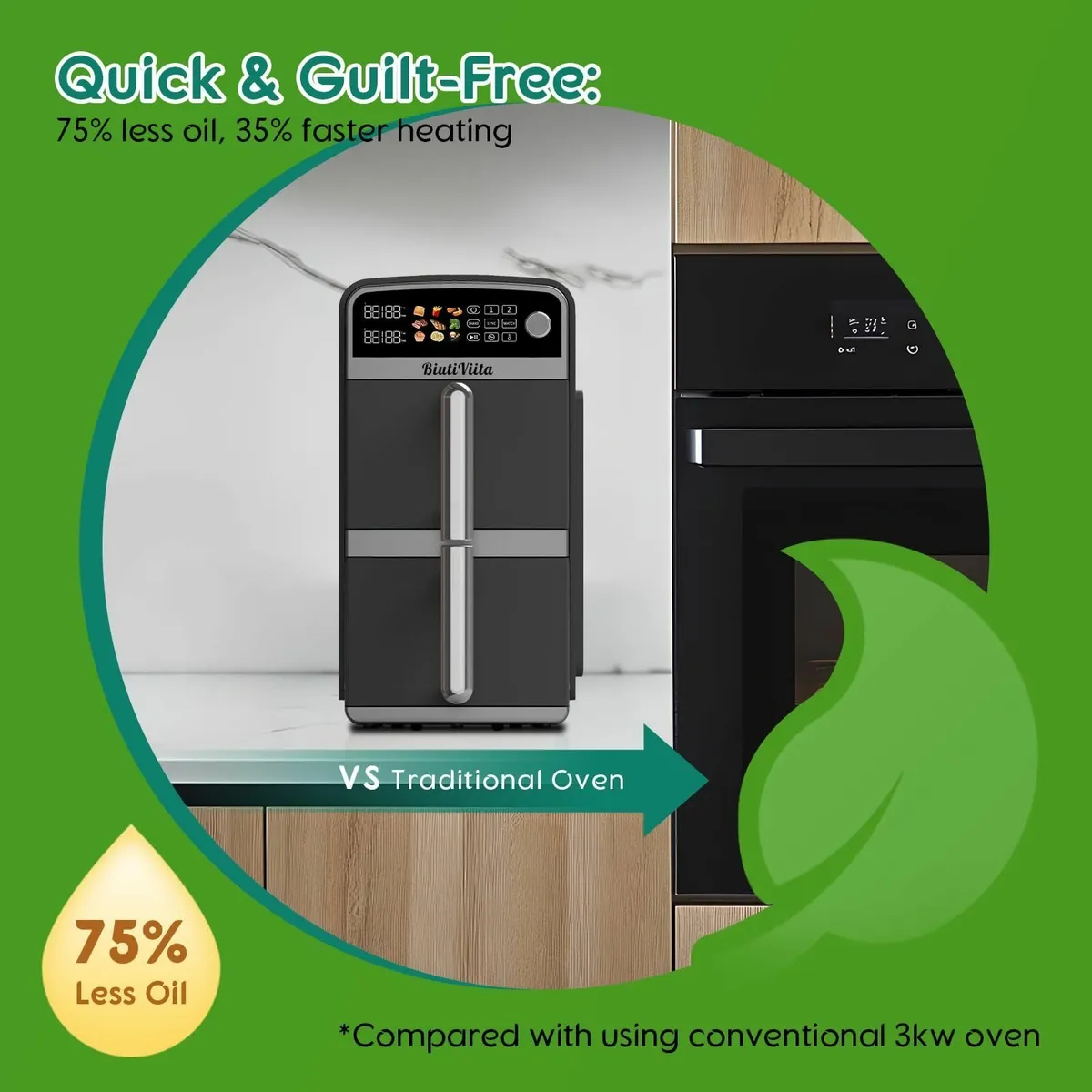 10L Double Stack Air Fryer with Dual Basket 2 - Image 3