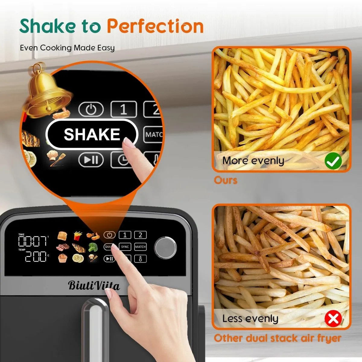 10L Double Stack Air Fryer with Dual Basket 2 - Image 4