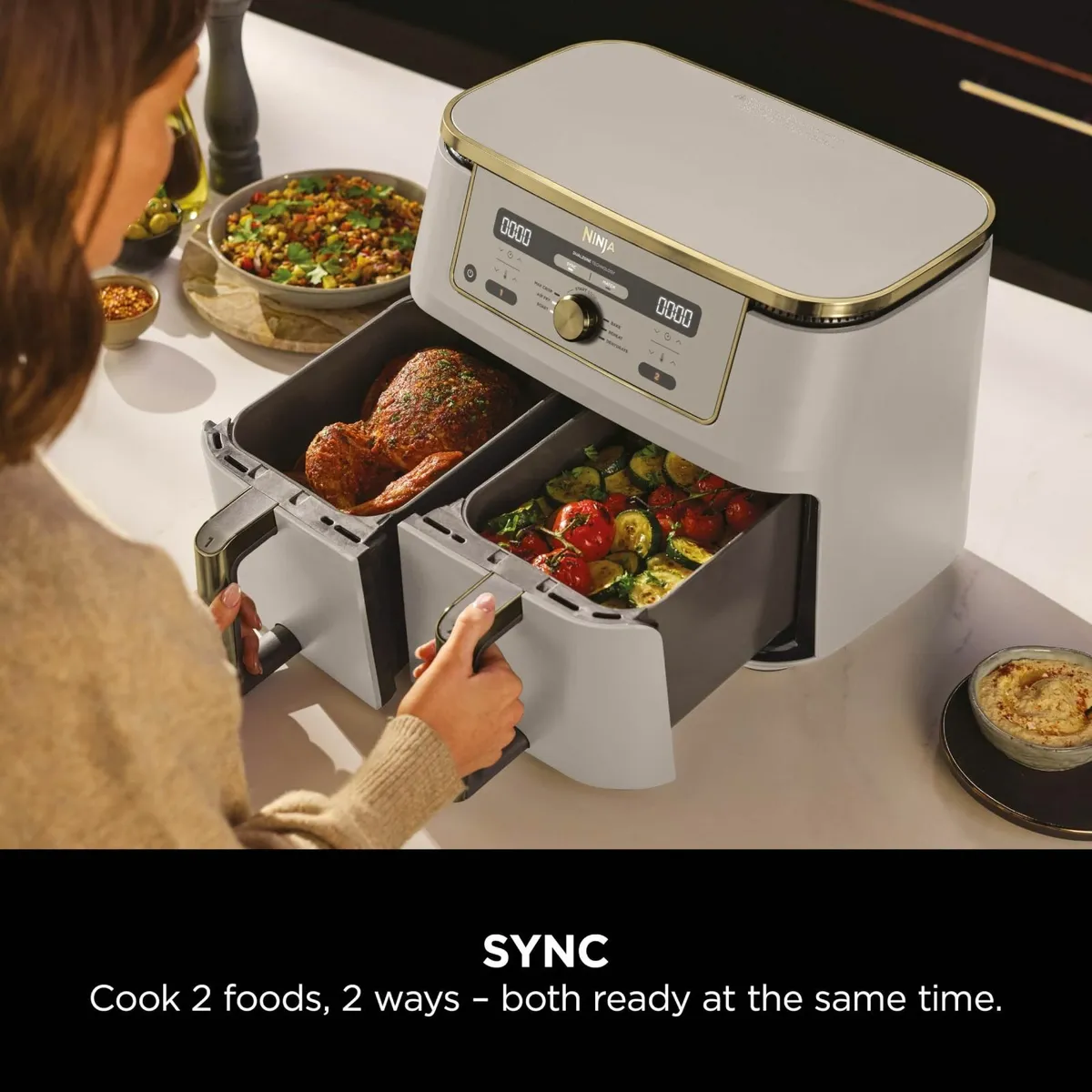 MAX Dual Zone Digital Air Fryer 2 Drawers 9.5L - Image 4