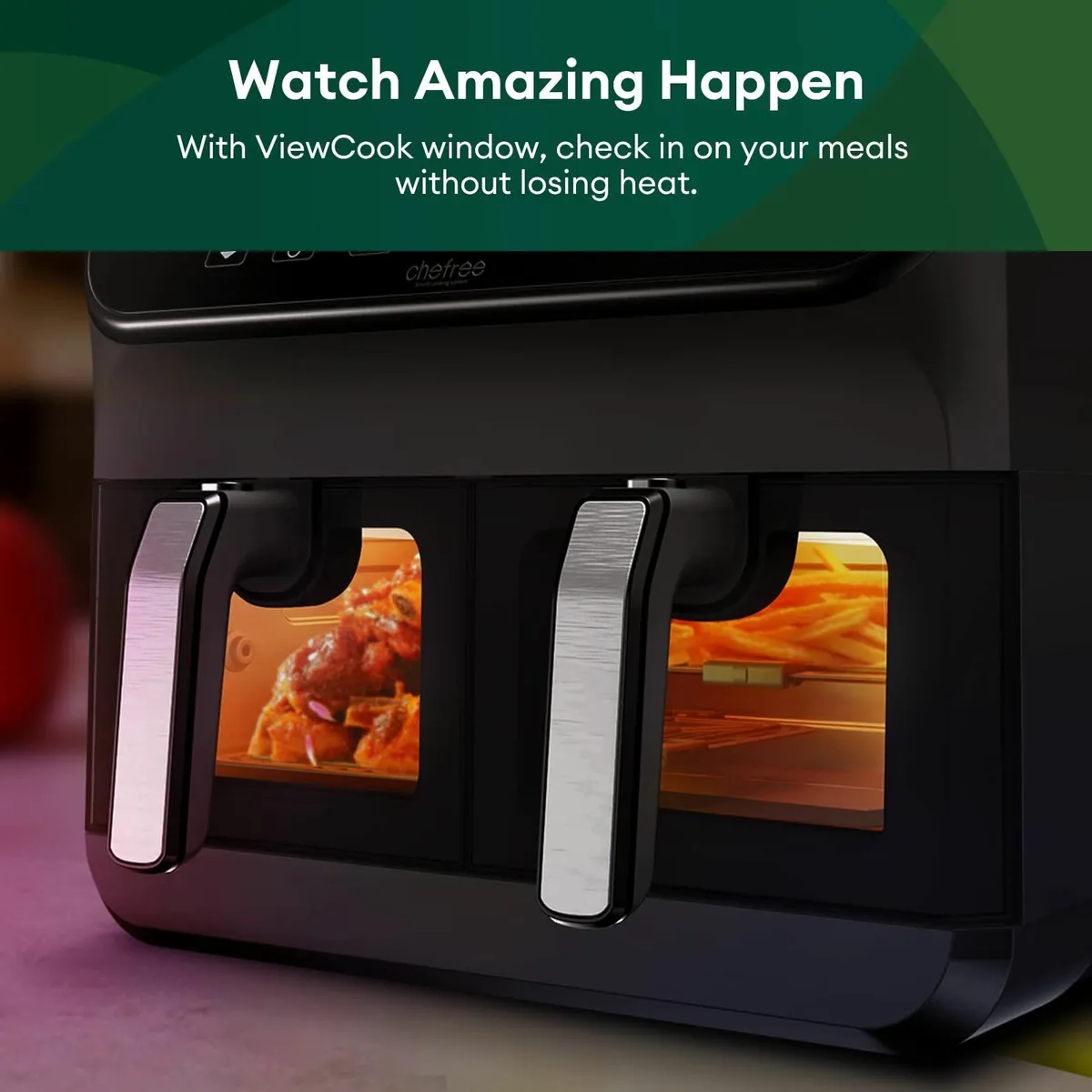 Dual Air Fryer 8L Family Sized 2 Nonstick Viewing - Image 3