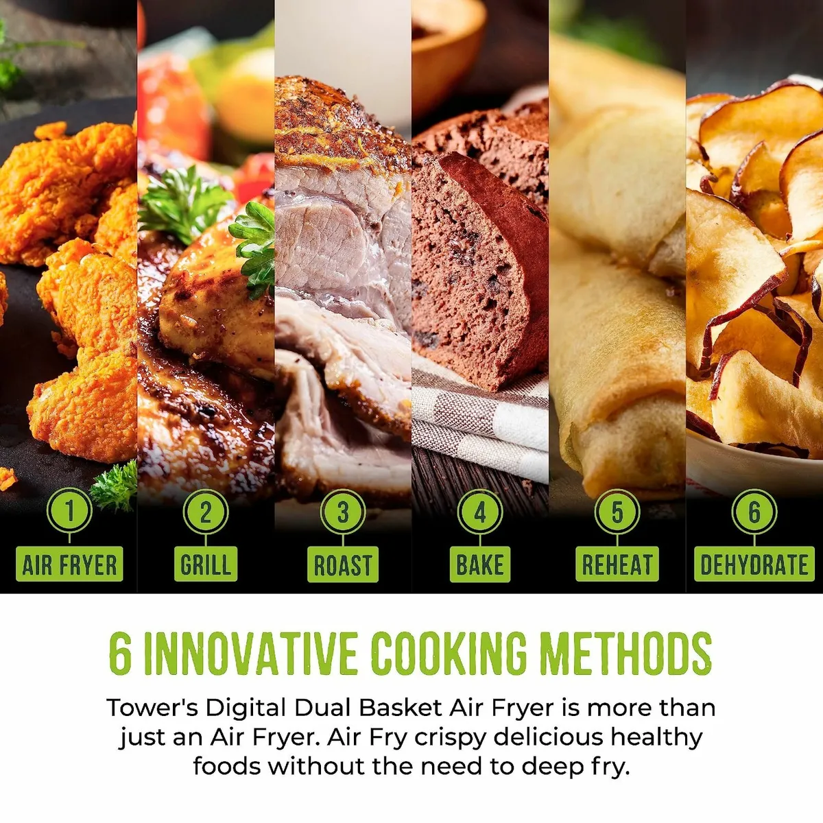 T17137WHT Vortx 8.5L Dual Basket Air Fryer with - Image 3