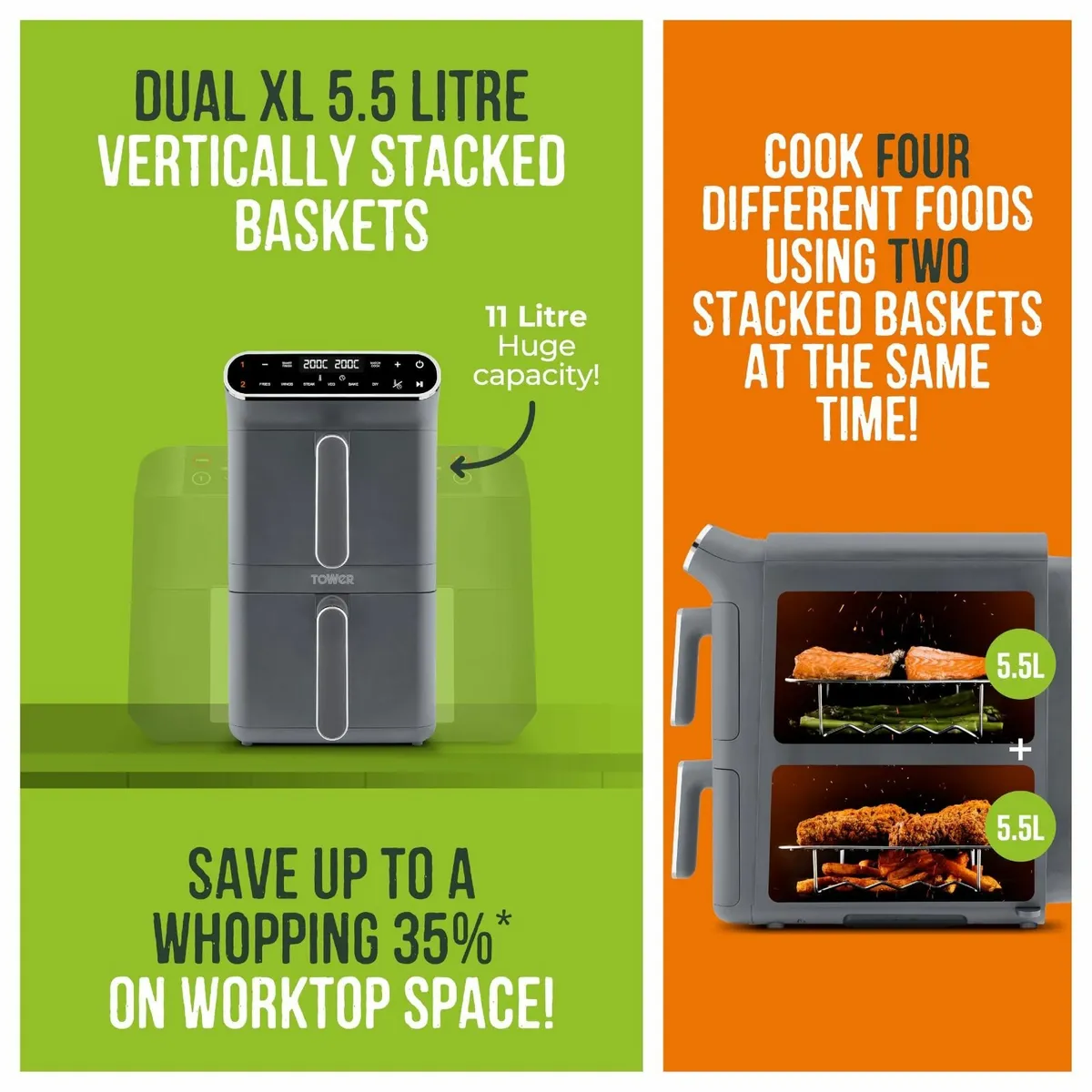 T17190GRP Vortx XL Dual Stack Air Fryer with - Image 4