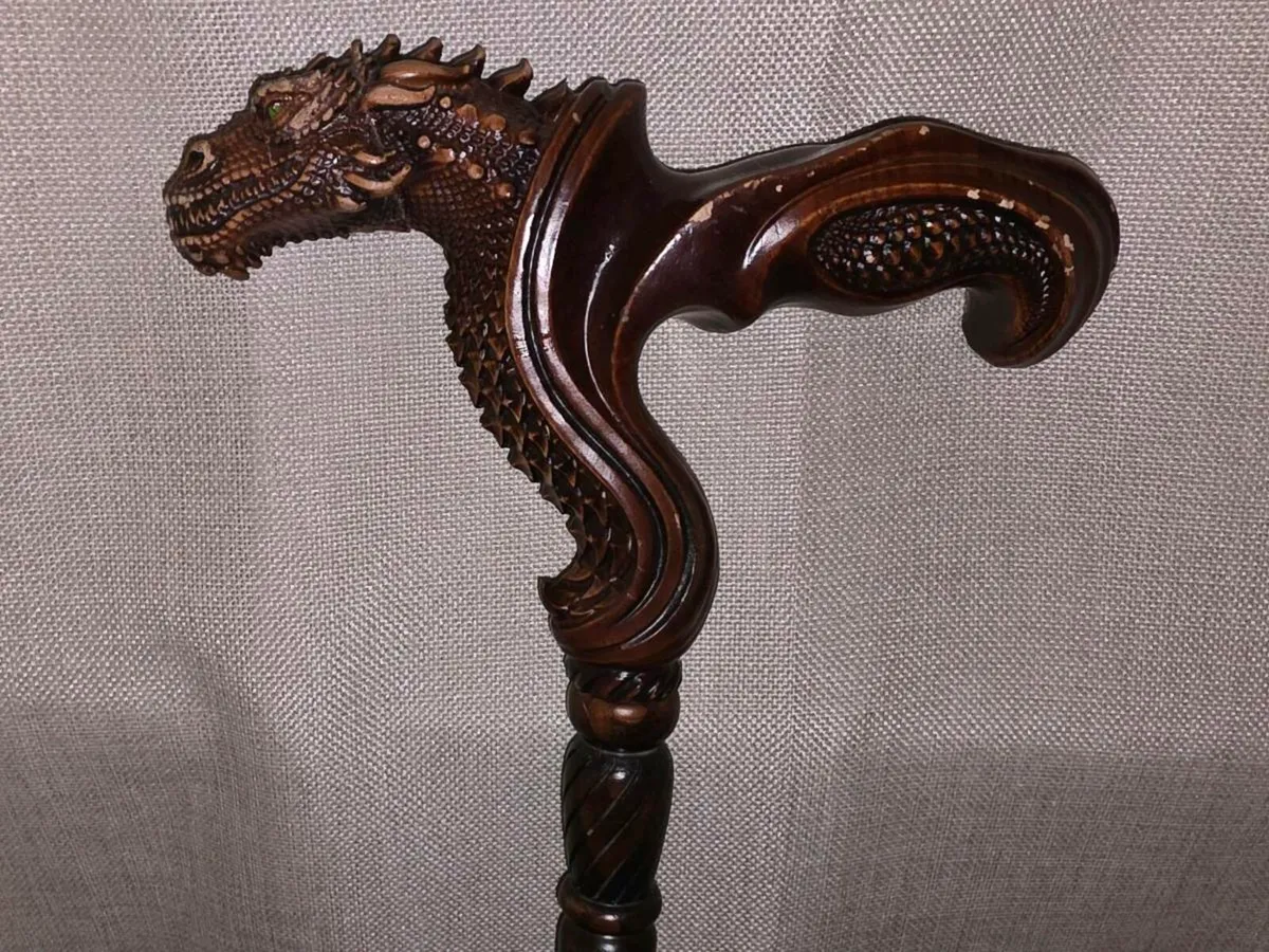 RARE HUGE DRAGON BIRCHWOOD, Hand Carved Cane ! - Image 4