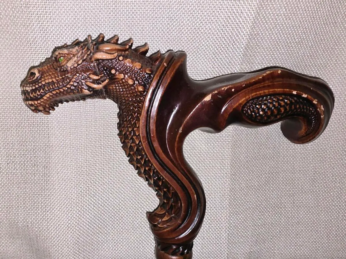 RARE HUGE DRAGON BIRCHWOOD, Hand Carved Cane ! - Image 2