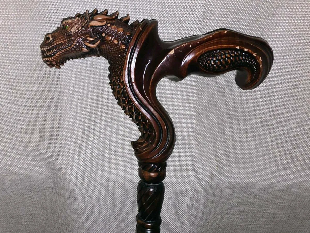 RARE HUGE DRAGON BIRCHWOOD, Hand Carved Cane ! - Image 3