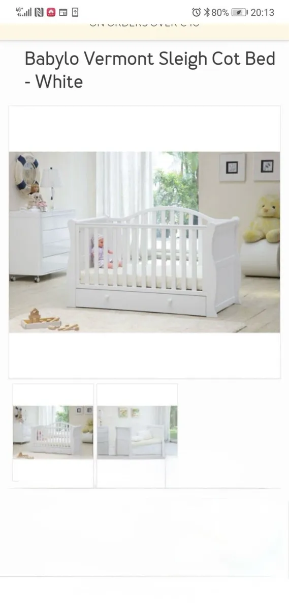 Babylo Vermont Sleigh Cot Bed