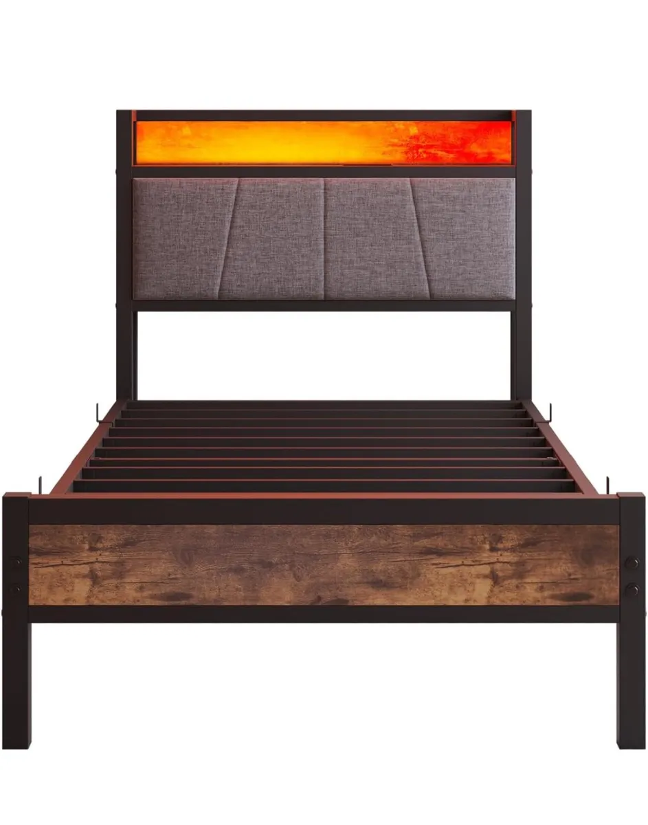 Bed Frame with Charging Station and Led - Image 2